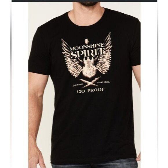 Moonshine Spirit By Brad Paisley Black Graphic T-Shirt M 100% Cotton Mens Casual - Picture 8 of 11